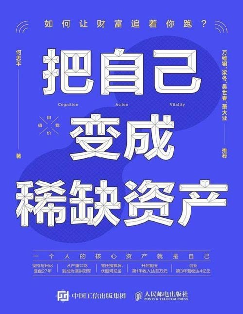 《把自己变成稀缺资产》给年轻人的奋斗指南，从认知、实践和精力管理三个角度切入，讲述如何投资自己，将自己变成稀缺资产的故事。只有自己的能力，别人偷不走